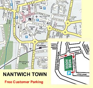 Map of Webb House Furnishers Ltd showing carpark